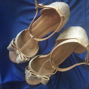 Gold jeweled heels strap